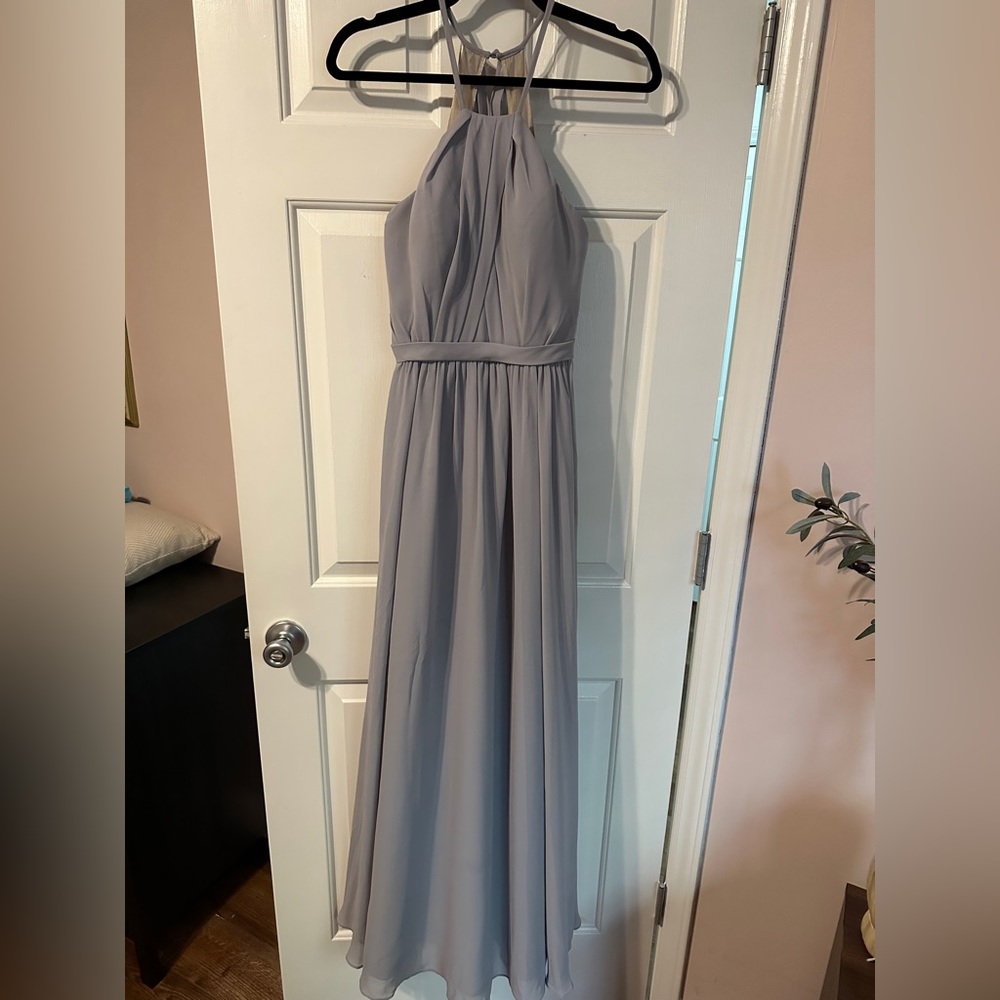 Azazie Apphia Bridesmaid Dress Size A2 in Fog